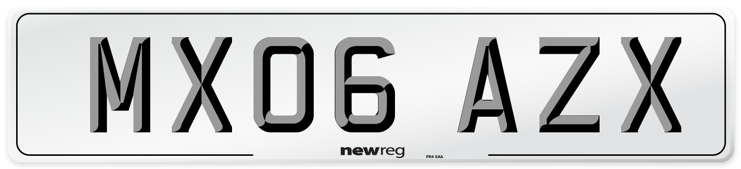 MX06 AZX Number Plate from New Reg